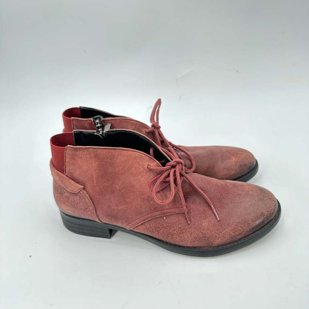 Bussola Lace Up Oxford Red Mauve Boot Shoes // 11.5